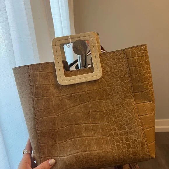 STAUD Shirley Tote Bag Croc Embossed Leather - Picture 5 of 5